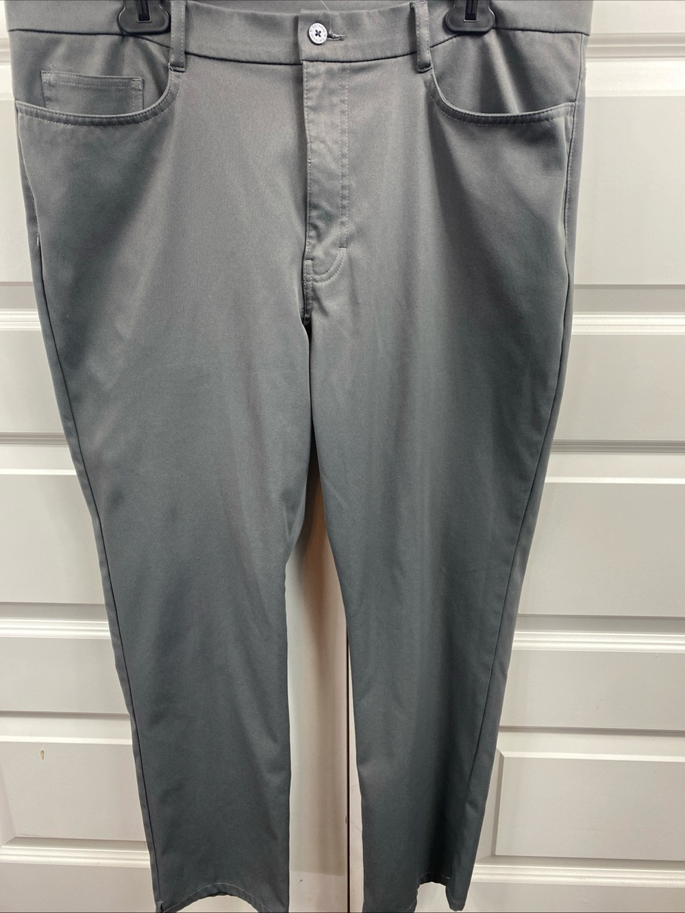 Callaway Mens 36x30 Golf Pants Flat Front Straight Leg Performance Charcoal Gray